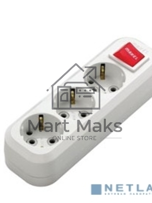 Колодка удлинителя MAKEL MGP211 3 гнезда с заземлением c выключателем