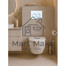 Инсталляция с унитазом комплект BAU IDEAL 6 в 1: унитаз подвесной безободковый торнадо Bau Hotel 53х36, быстросъемное сиденье микролифт, кнопка смыва BAU Round, белый/хром