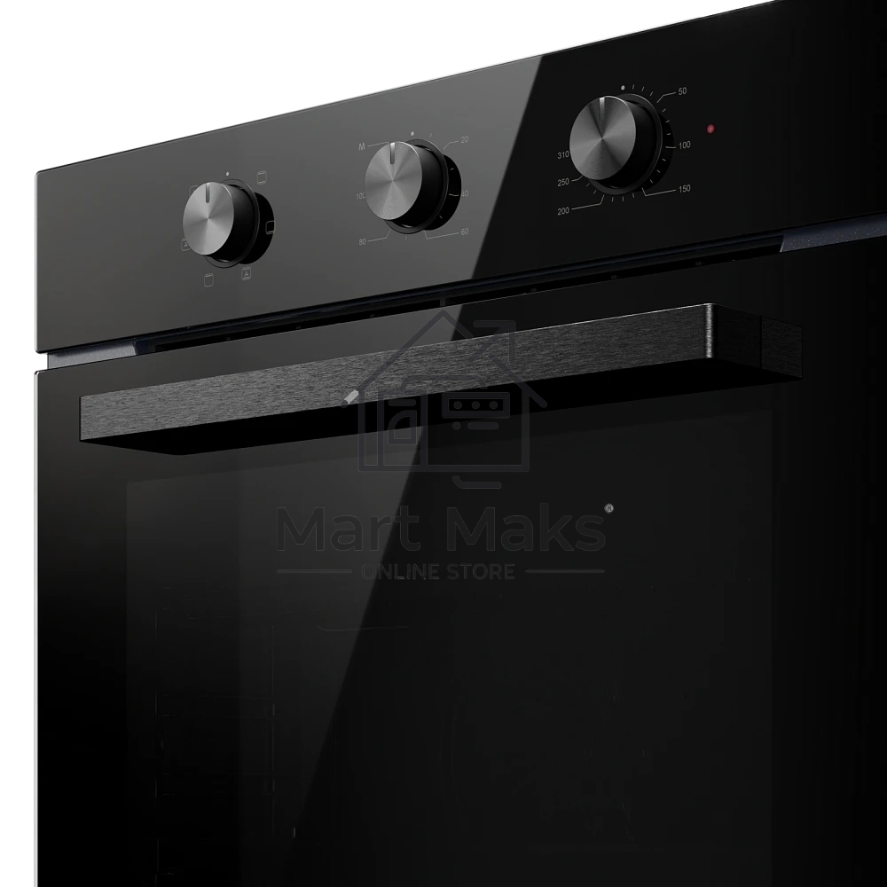 Духовой шкаф MONSHER MOE 6023 PTN Noir, High-Tech, 78 л, поворотное управление, таймер, 6 режимов, макс. температура 310 градусов, телескопические направляющие (на 1 уровень), энергоэффективность А, цвет черный
