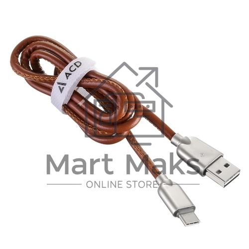 Кабель USB ACD-Allure Type-C ~ USB-A Кожа, 1м, коричневый (ACD-U926-C2N)