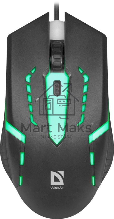 Мышь проводная Defender Hit MB-601 черный, 1200 dpi, USB, кнопки - 4