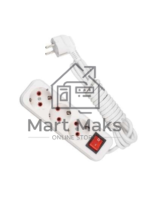 Удлинитель 3х3м с заземл. 16А IP20 с выкл. Lezard 720-0303-302