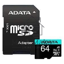 Карта памяти MICROSDXC UHS-I U3 V30S A2 100/75 MB/s 64GB RETAIL W/1 ADAPTER