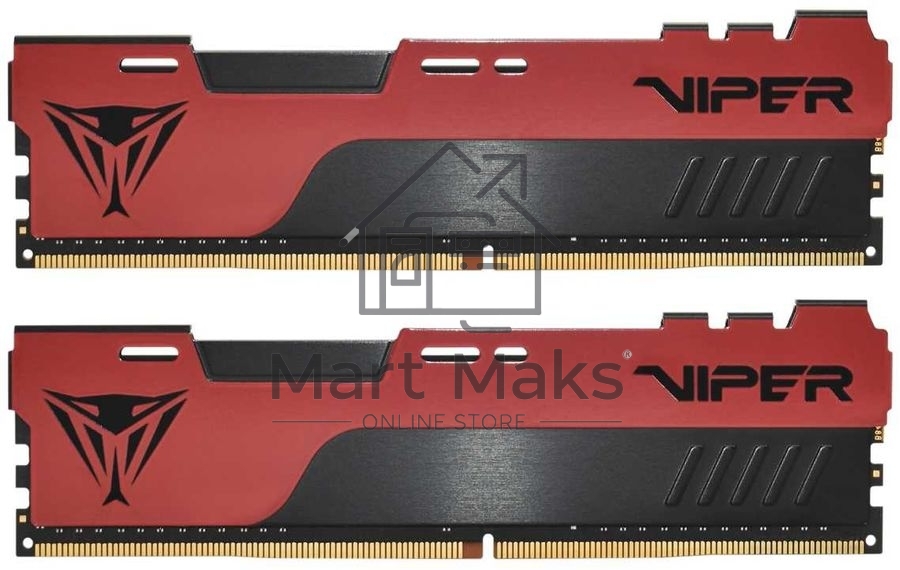 Оперативная память Patriot Viper Elite II, DDR4, 32GB (2x16 GB), 2666 MHz, CL16, DIMM, радиатор, красный