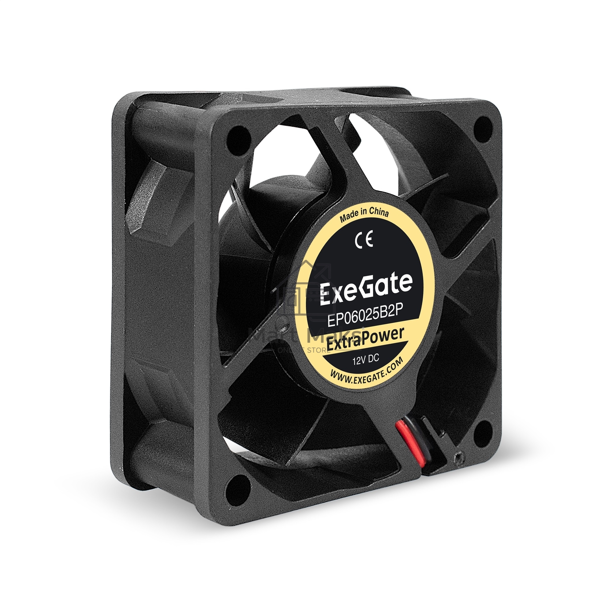 Вентилятор для корпуса ExeGate ExtraPower EP06025B2P черный, 60 мм, 4500 об/мин, 31 дБ, 2 pin