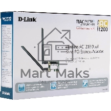 Сетевой адаптер WiFi D-Link DWA-582/RU/10/B1A DWA-582 PCI Express (ант.внеш.съем) 2ант. (упаковка 10 шт)