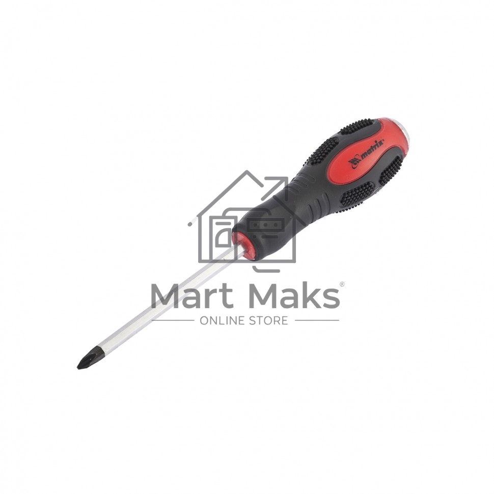 Отвертка MATRIX Ударная, PH2x100 мм, двух-компонентная рукоятка, CrV Matrix 19119