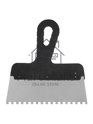 Шпатель из нержавеющей стали Сибртех 200 мм, зуб 6х6 мм, пластмассовая ручка 85464