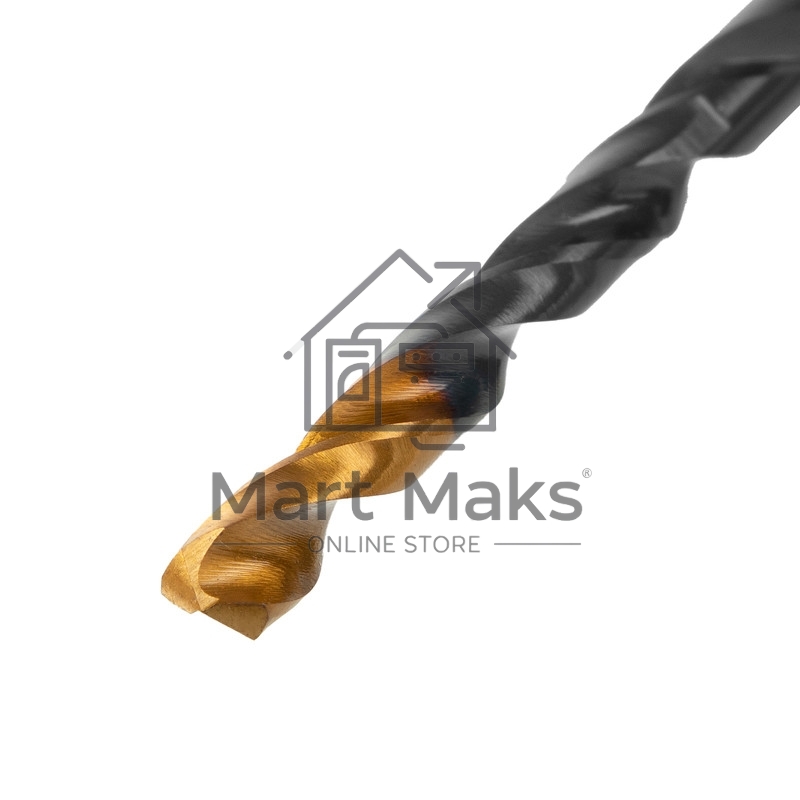 Сверло по металлу, 5 мм, HSS-Tin, Golden Tip, 10 шт. Denzel