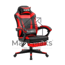 Кресло Defender CRUISER BLACK/RED черный/красный, экокожа, подставка для ног