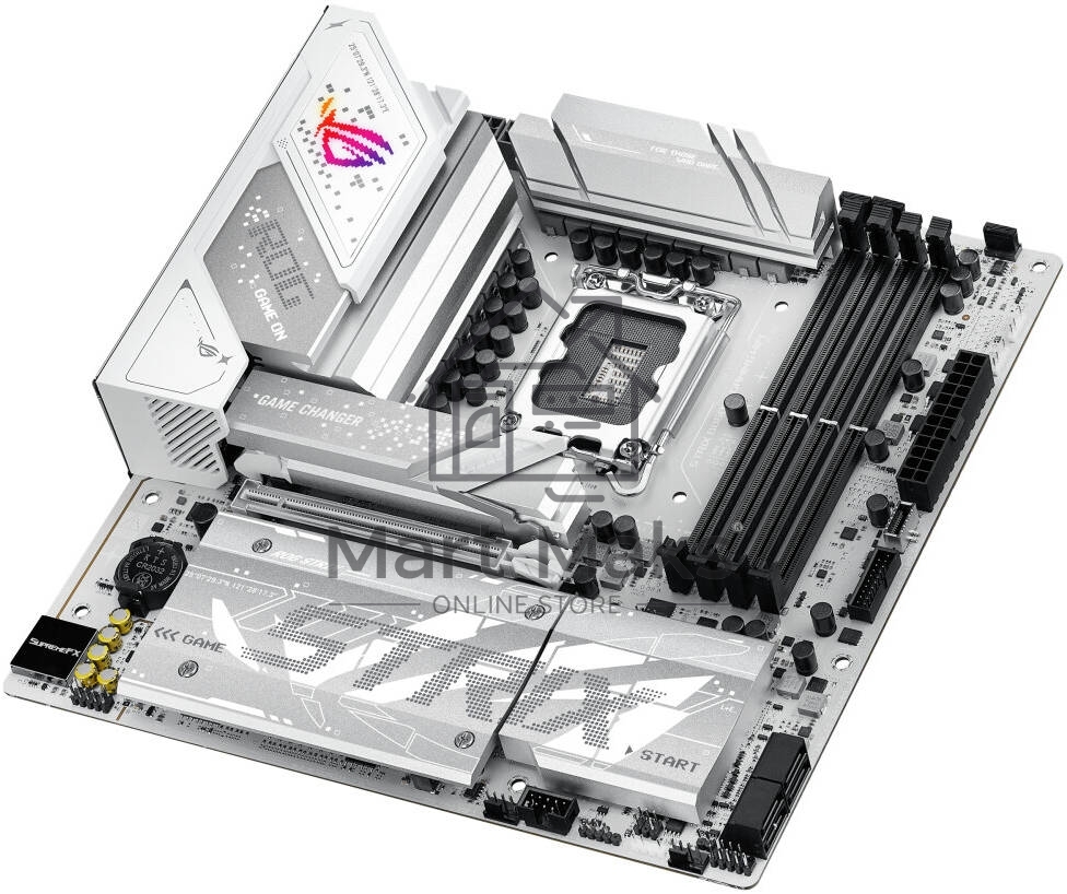 Материнская плата ASUS ROG STRIX B860-G GAMING WIFI, LGA 1851, Intel B860, 4xDDR5, 4xSATA, 4xM.2, 1xPCIe 5.0 x16, 1xDP, 1xHDMI, 1xThunderbolt 4, 1x 2.5Gb LAN, 1xUSB-C 20Gbps, 1xUSB-A 10Gbps, 3xUSB-A 5Gbps, 4xUSB-A 2.0, 2x3.5 мм, 7.1, mATX