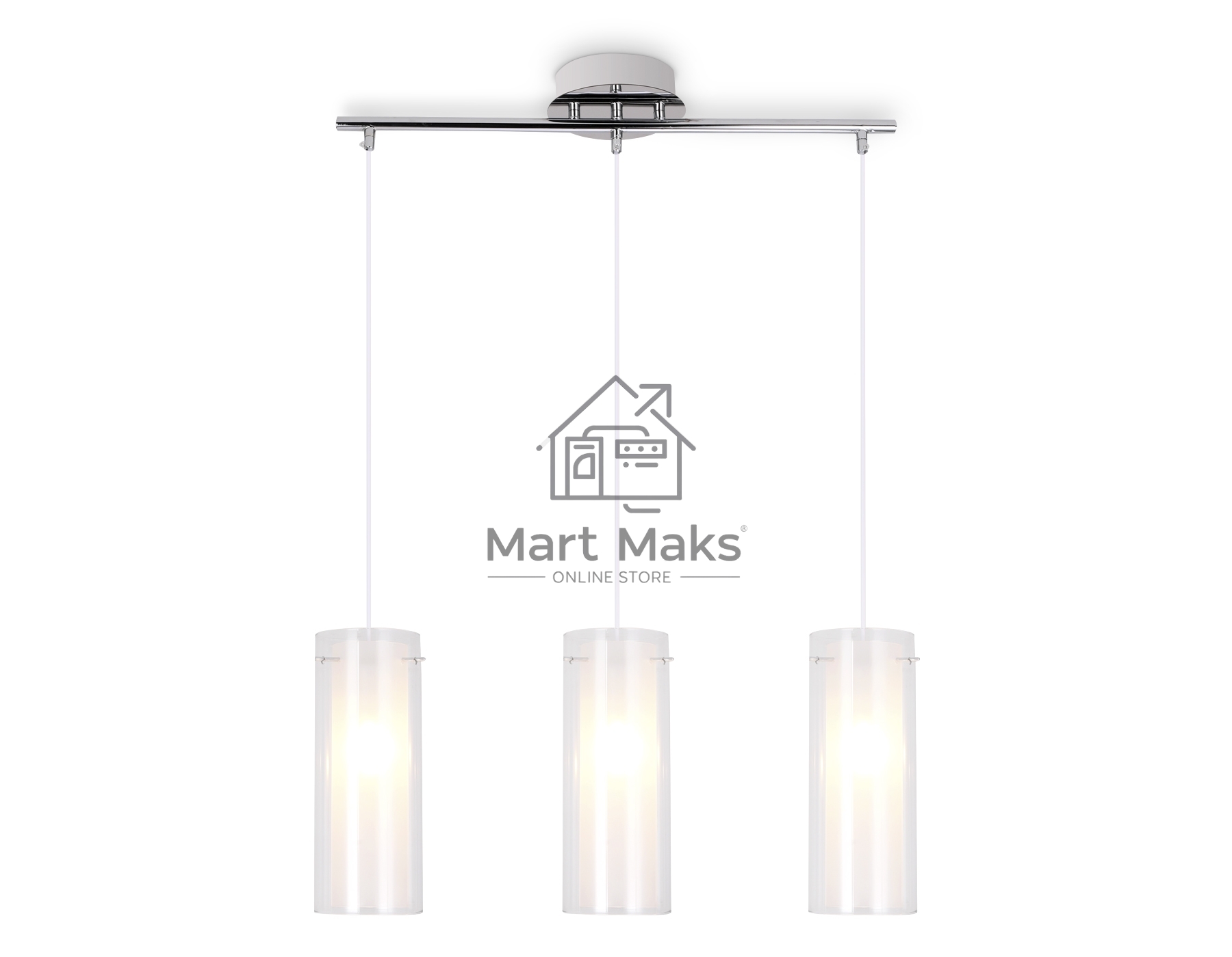 Светильник Ambrella light TR3675/3 CH/CL/FR хром/прозрачный/белый матовый E14/3 max 40W 640*110*900