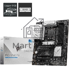 Материнская плата MSI PRO B760-P II, LGA1700, Intel B760, 4xDDR5, 4xSATA, 2xM.2, 1xPCIe 4.0 x16, DisplayPort, HDMI, 1x2.5Gb LAN, USB Type-C, 5x3.5 мм, 7.1, ATX