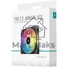 Вентилятор для корпуса Deepcool FD12 V2 ARGB 120х120x25 черный 4-pin 26.57дБ (R-FD12ARGBV2-BKAPN1-G) Ret