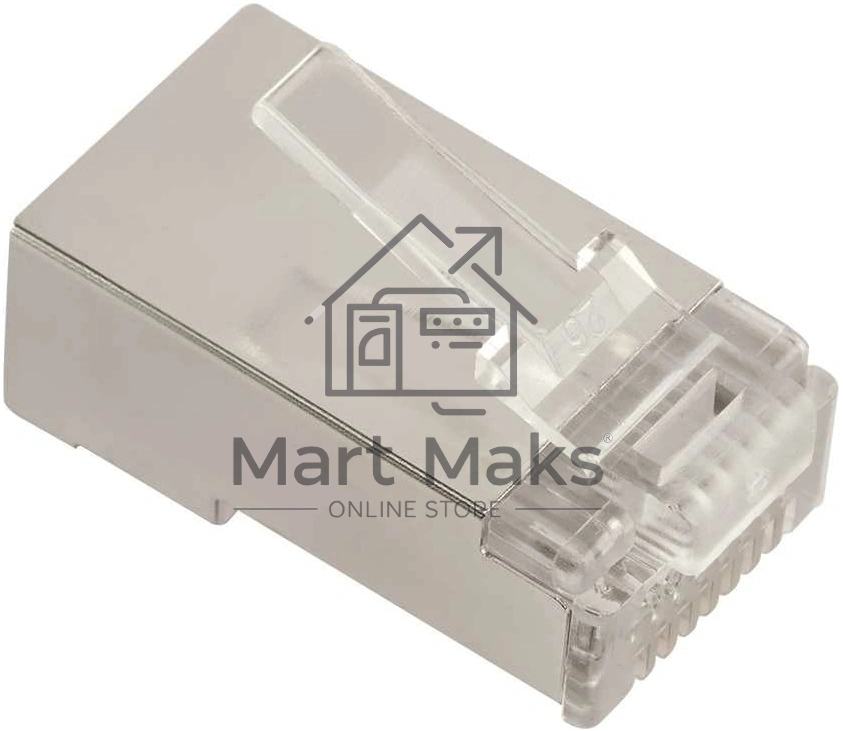 Коннектор LANMASTER (LAN-EZ45-8P8C/S6-100) STP Cat.6 RJ45 серебристый (упак.: 100 шт)