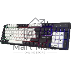 Клавиатура проводная Defender Dark Knight R GK-077, USB, черный/белый