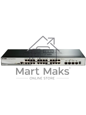 Коммутатор управляемый стекируемый D-Link DGS-1510-28X/A1A SmartPro с 24 портами 10/100/1000Base-T и 4 портами 10Gbase-X SFP+