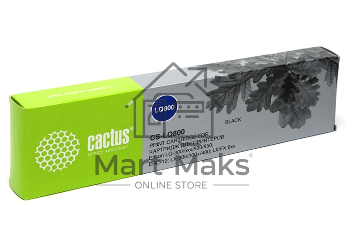 Картридж матричный Cactus CS-LQ800 черный (12.7 мм, 10 м, 2 500 000 знаков) для Epson LQ-300/5xx/800/850/ERC-19/LX-300/300+/400/MX 80