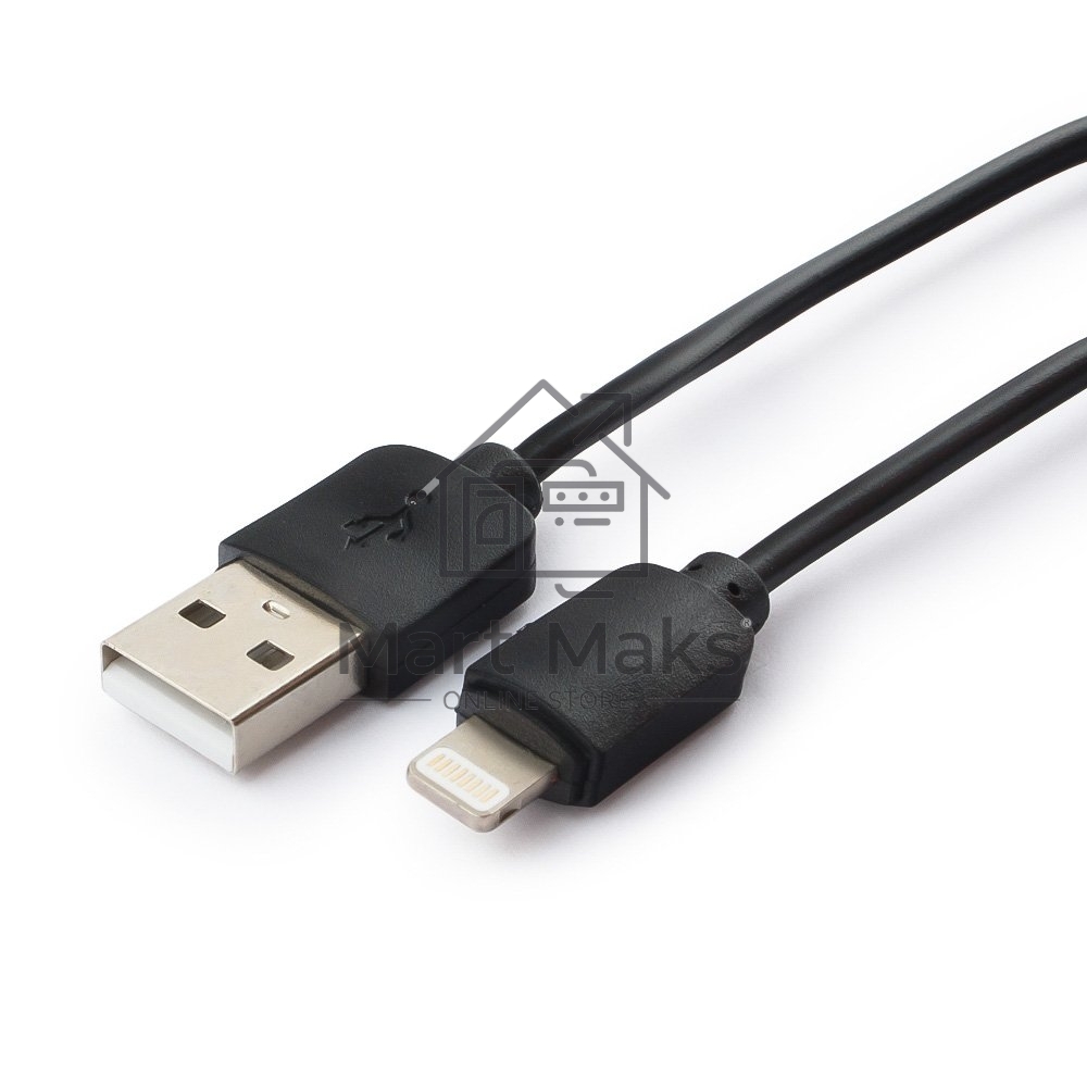 Кабель USB Гарнизон GCC-USB2-AP2-0.3M AM/Lightning, для iPhone5/6/7, IPod, IPad, 0.3м, черный, пакет