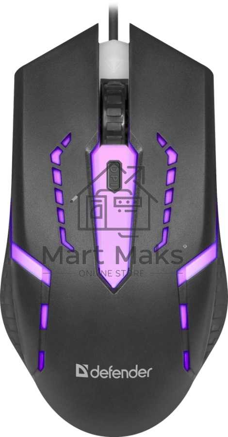 Мышь проводная Defender Hit MB-601 черный, 1200 dpi, USB, кнопки - 4
