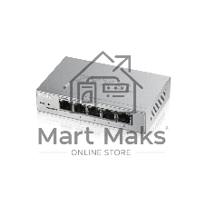 Коммутатор ZYXEL GS1200-5 Smart 5-port GbE Web Managed Switch, VLAN, IGMP, QoS, Link Aggregation