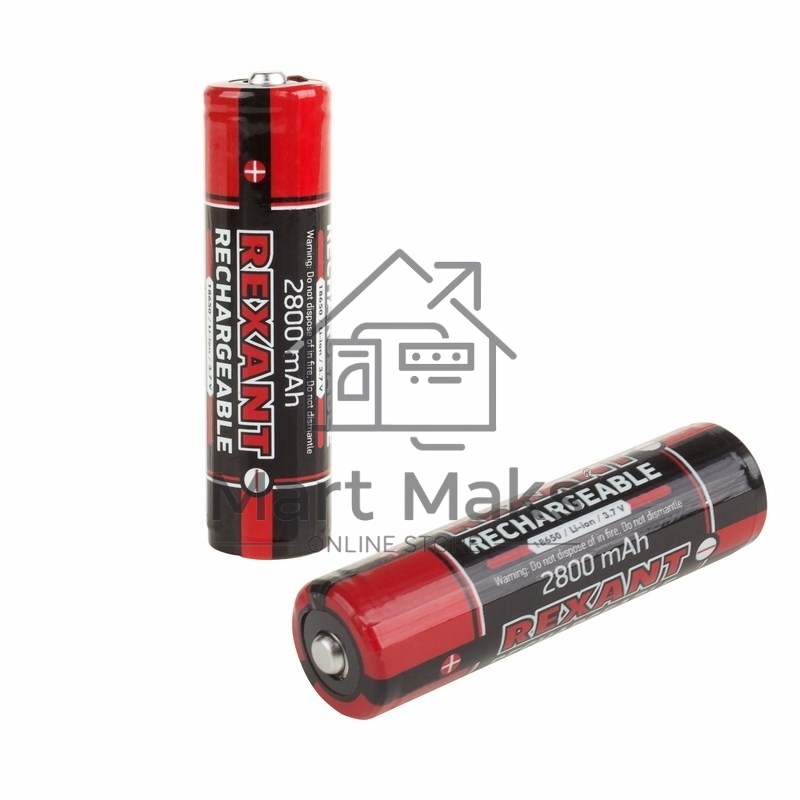 Аккумулятор 18650 с защитой Li-ion 2800 mAH 3.7 В 1 шт. блистер Rexant