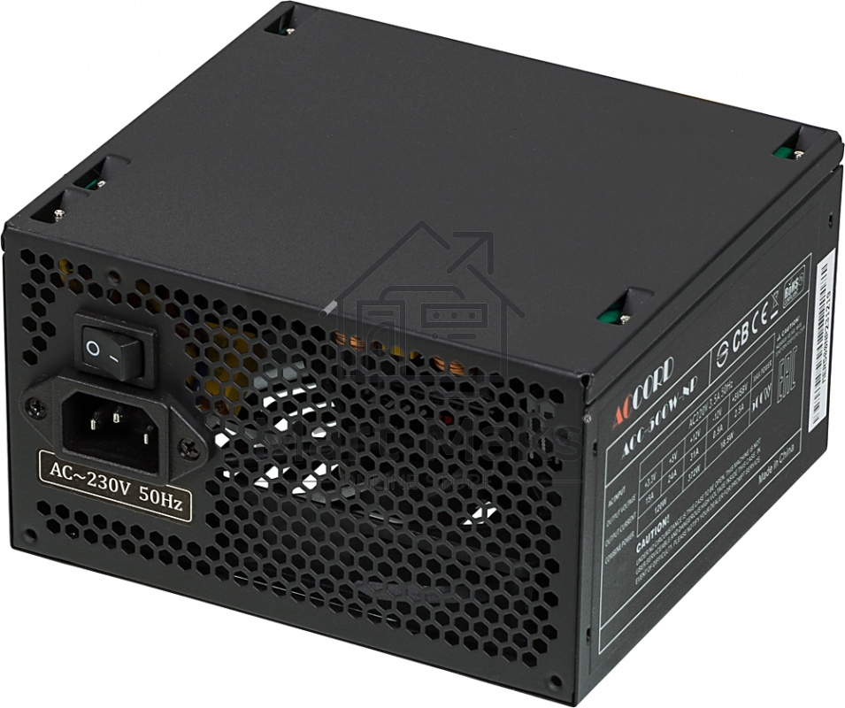 Блок питания Accord ACC-500W-NP, 500Вт, 120мм, черный