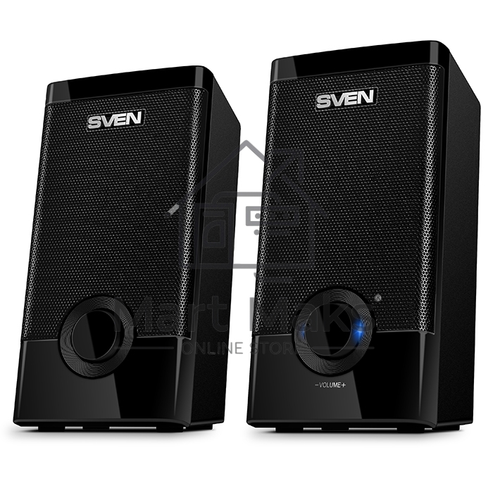 Колонки Sven 318 черный USB-порт ПК, ноутбука или адаптер 5V DC