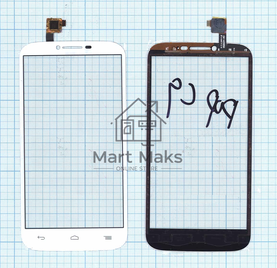 Сенсорное стекло (тачскрин) для Alcatel One Touch Pop C9 7047D, белое