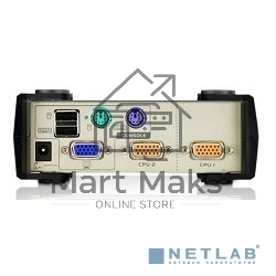 Переключатель ATEN KVM Switch CS82U-AT KVM-переключатель, VGA/SVGA+KBD+MOUSE, 1> 2 блока/порта/port PS2/USB, с KVM-шнурами PS2/USB 2х1.2м