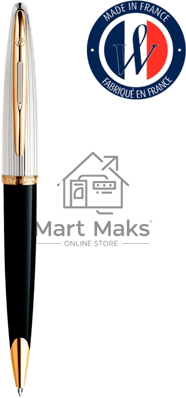 Ручка шариковая Waterman Carene De Luxe (CWS0700000) Black Silver GT, M, син. черн. подар.кор.