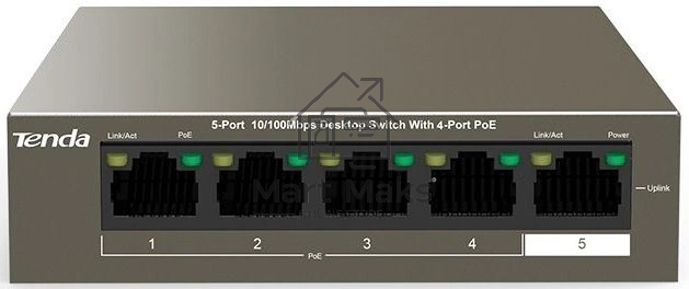 Коммутатор Tenda TEF1105P-4-63W 5PORT 10/100M