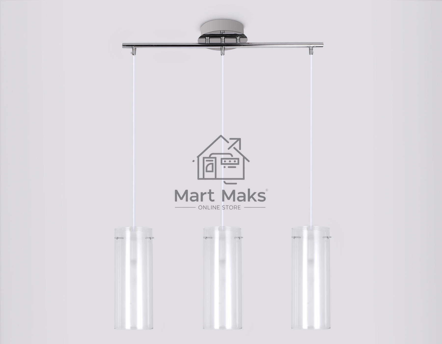 Светильник Ambrella light TR3675/3 CH/CL/FR хром/прозрачный/белый матовый E14/3 max 40W 640*110*900