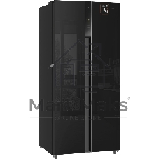 Холодильник Weissgauff WSBS 500 Inverter NoFrost Black двухкамерный 270/180л морозилка слева, No Frost, Side by Side