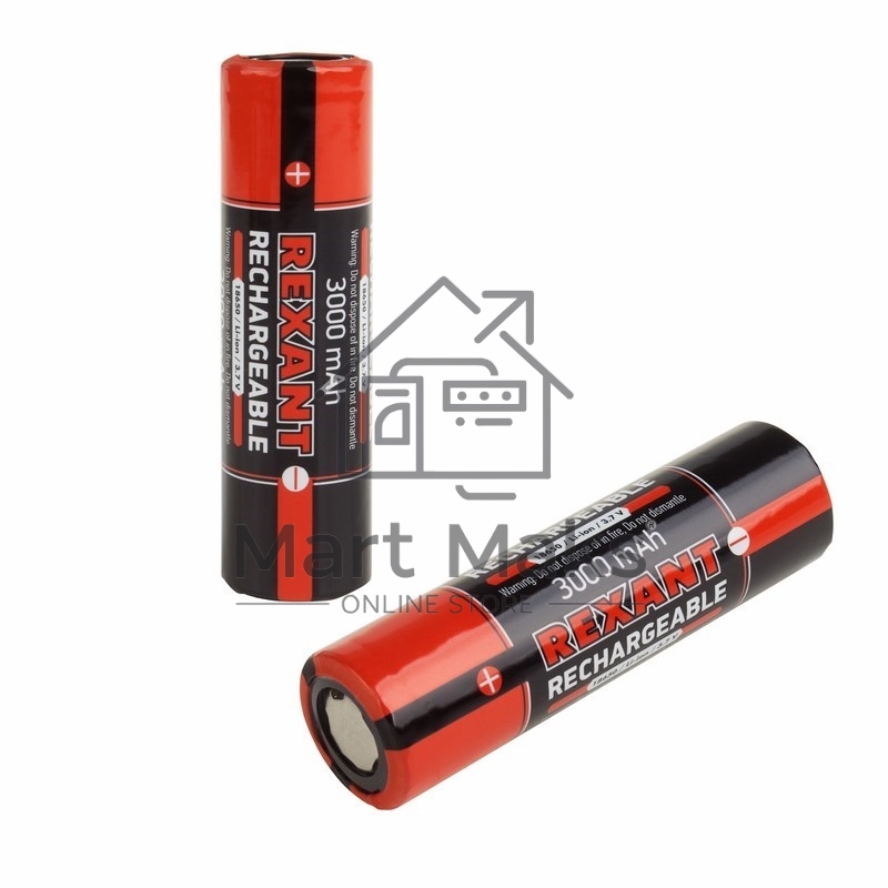 Аккумулятор 18650 unprotected Li-ion 3000 mAH 3.7 В REXANT