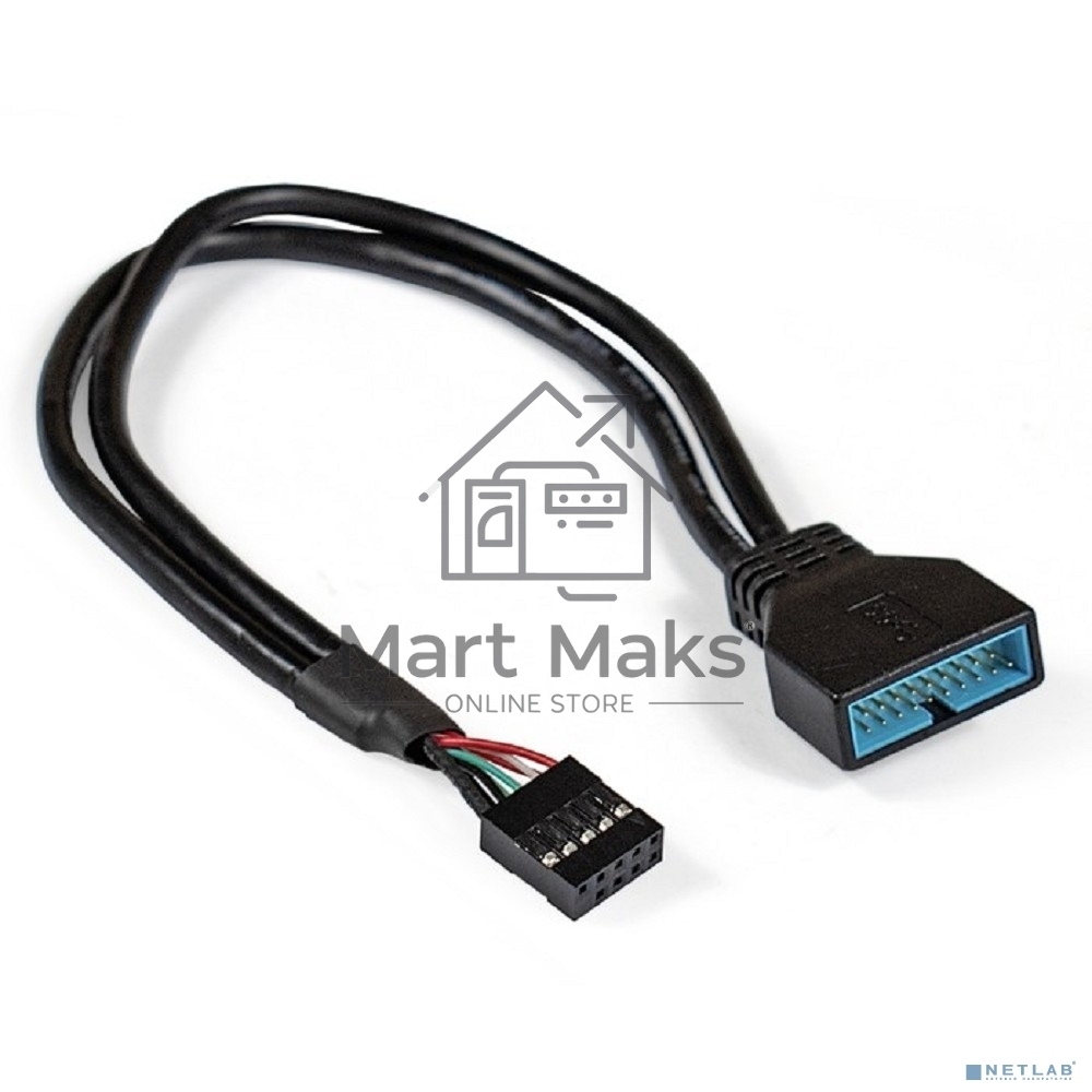 Кабель-переходник Exegate EX284940RUS USB 2.0-USB 3.0 ExeGate EX-CC-U3U2-0.3 (9pin/19pin, 0,3м)