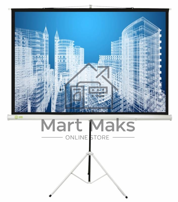 Экран Cactus 104.4x186см Triscreen CS-PST-104x186 1:1 напольный рулонный белый