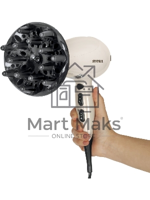 Фен SUPRA PHS-2205L (Мощность 2200 Вт. 2 скорости воздушного потока. 3 режима нагрева. Функция 