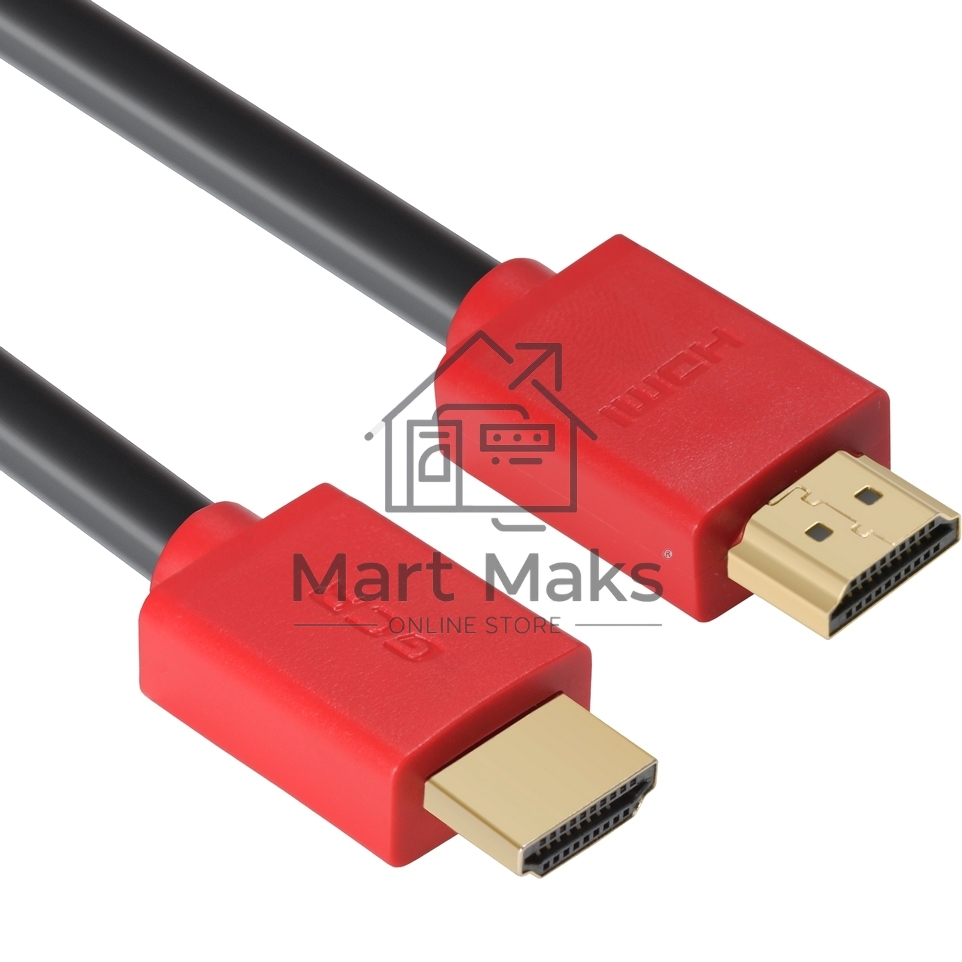 Кабель GCR 2.0m HDMI версия 1.4, черный, красные коннекторы, OD7.3mm, 30/30 AWG, позолоченные контакты, Ethernet 10.2 Гбит/с, 3D, 4K GCR-HM450-2.0m, экран