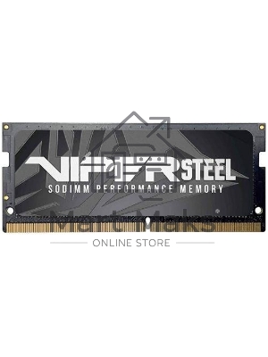Оперативная память Patriot Viper Steel, DDR4, 8Gb (1x8Gb), 3200MHz, CL22, с радиатором, черный, SO-DIMM