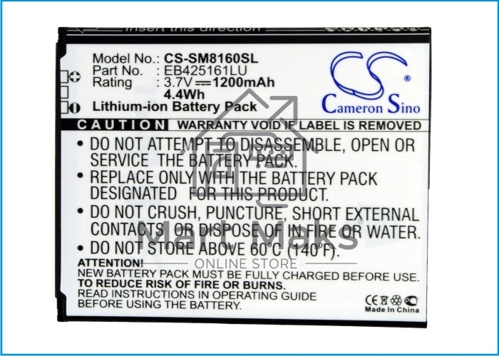 Аккумулятор CameronSinoCS-SM8160SL EB425161LU для Samsung Galaxy S3 mini i81903.7V / 1200mAh / 4.44Wh