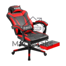 Кресло Defender CRUISER BLACK/RED черный/красный, экокожа, подставка для ног