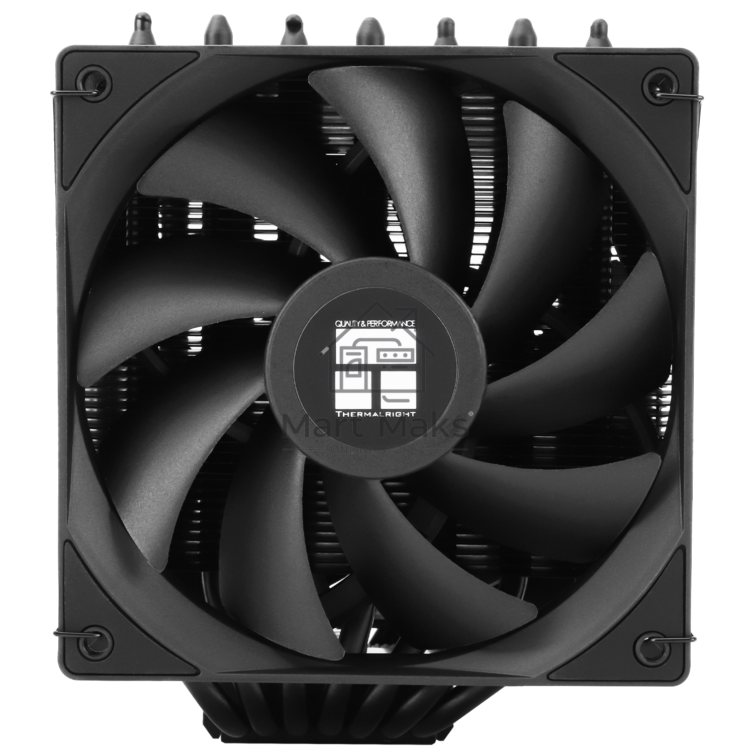 Кулер для процессора Thermalright Phantom Spirit 120 SE черный (4-pin PWM, 154mm, Ni/Cu, 7x6mm, 2x120mm, 66.17CFM, 25.6dBA, 1500RPM, S: 1200, 1700, 1851, 115X, AM4, AM5, silver, black)