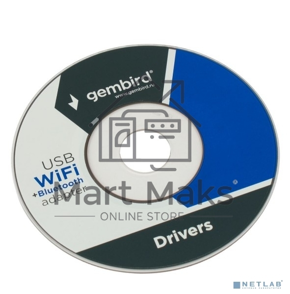 Сетевой адаптер WiFi+Bluetooth Gembird WNP-UA-020 двухдиапазонный с антеннами, 1300 Мбит, USB, 802.11b/a/g/n/ac