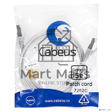 Шнур коммутационный Cabeus, Cat.5e, экр., F/UTP, RJ45/RJ45, PVC, AWG24, 1м, серый
