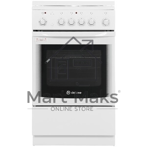 Плита электрическая De Luxe 506004.03Э (кр) белый, конфорок 4 шт, духовка 60 л, 50 см x 85 см x 60 см