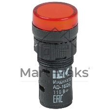 Арматура светосигнальная AD-16DS 24В AC/DC красн. IEK BLS10-ADDS-024-K04-16