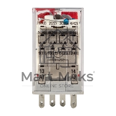 Реле промежуточное RPAt 22/4 5А 230В AC с кнопкой и мех. индикацией AVERES EKF rpat-22-4-230AC