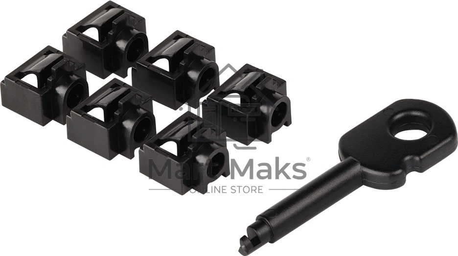 Блокиратор LANMASTER LAN-SEC45-PL-SET-BK (упак.:6шт) 6м черный