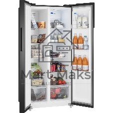 Холодильник Weissgauff WSBS 500 Inverter NoFrost Black двухкамерный 270/180л морозилка слева, No Frost, Side by Side